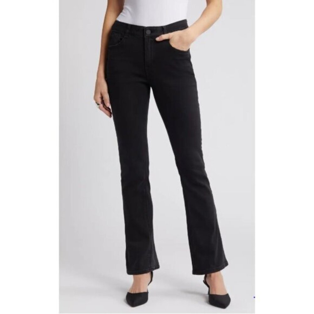 Wit & Wisdom 'Ab'solution High Waist tty Bitty Bootcut Jeans Black SZ 16